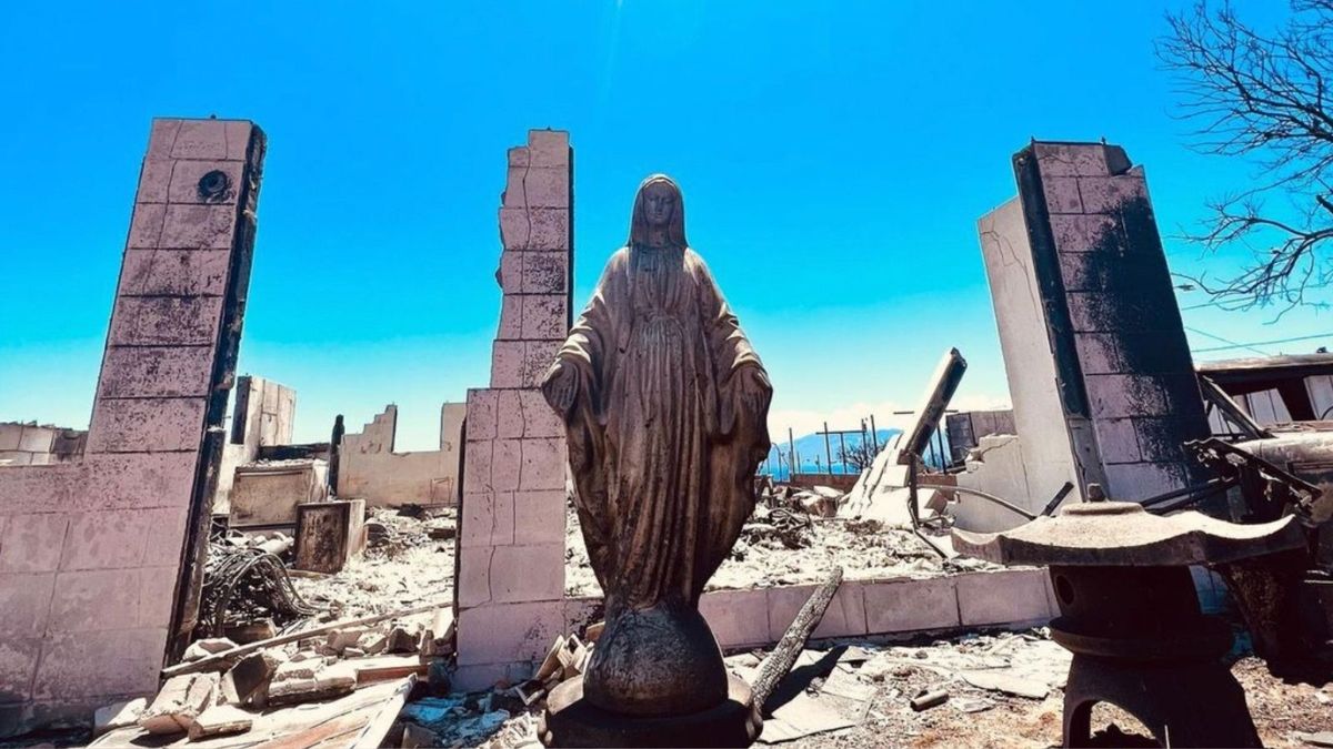 “Señal de esperanza”: Imagen de la Virgen María permanece intacta luego de incendio