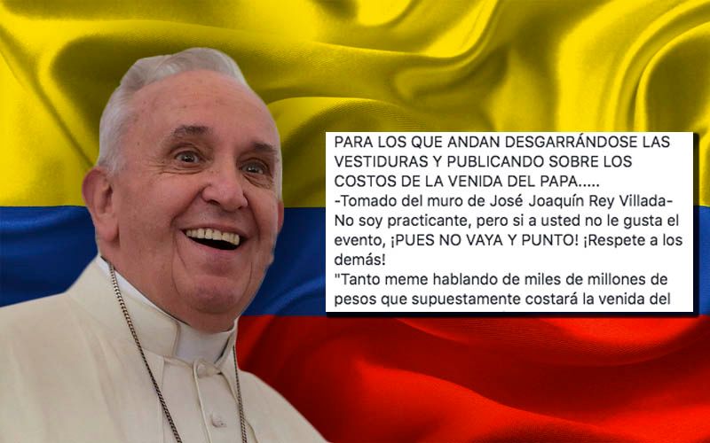 Viral: La contundente respuesta a quienes critican la visita del Papa a Colombia