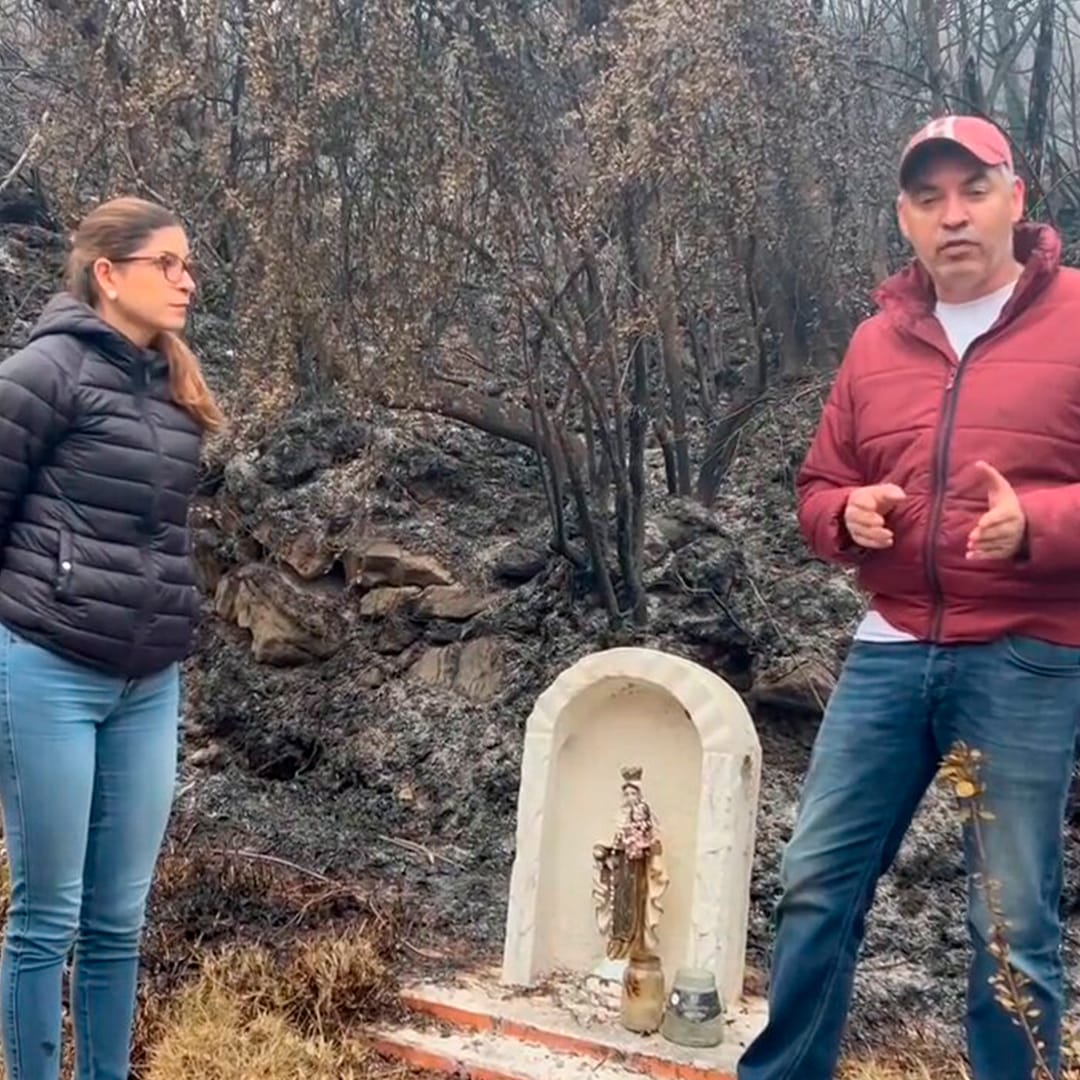 Imagen de la Virgen María queda intacta tras devastador incendio forestal