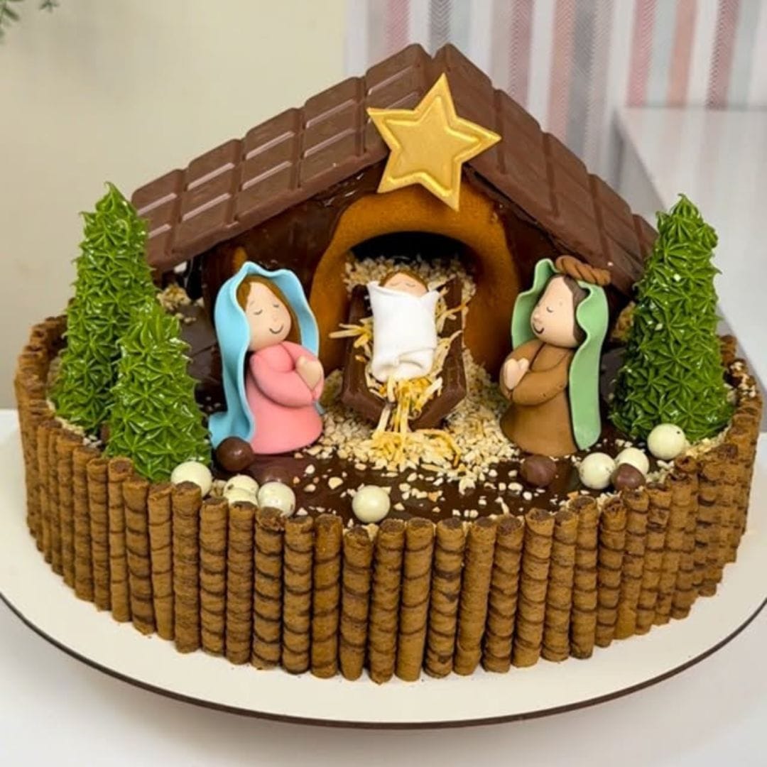 Hermoso: El pastel más viral de esta Navidad es un tributo al pesebre