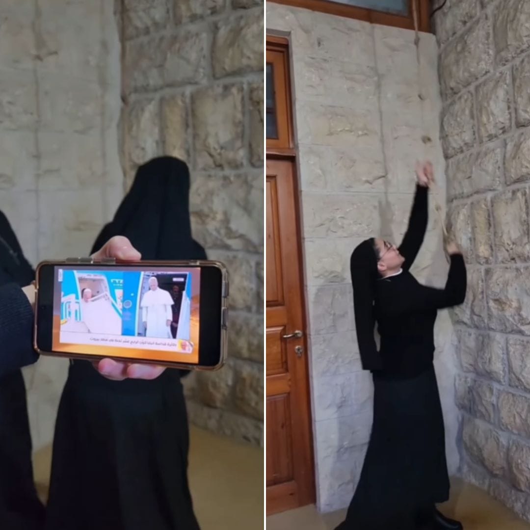 Con campanadas y emoción: así celebró un monasterio la llegada del Papa León XIV al Líbano