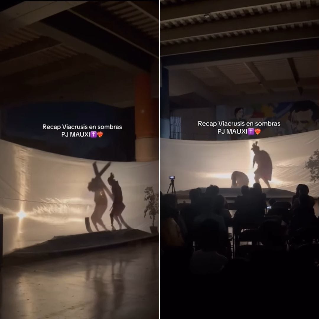 ¡Qué creatividad! Un Vía Crucis con sombras impacta las redes