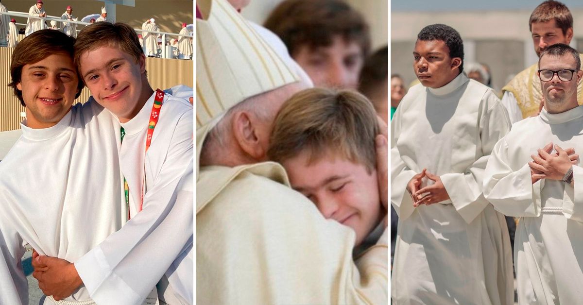 Los acólitos con Síndrome de Down que se robaron el corazón del Papa Francisco