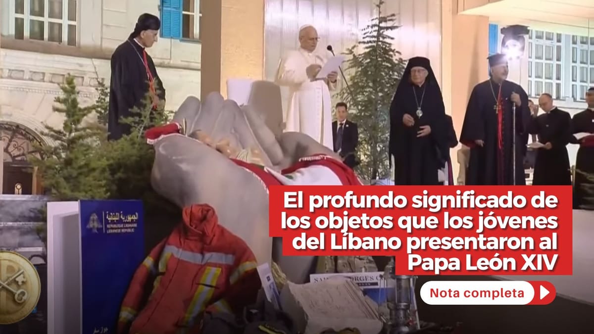 El profundo significado de los objetos que los jóvenes del Líbano presentaron al Papa León XIV