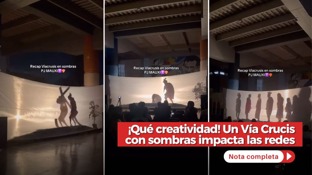 ¡Qué creatividad! Un Vía Crucis con sombras impacta las redes