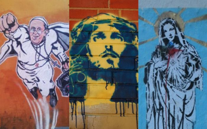 Santo grafiti: 14 pinturas de arte urbano inspirados en la fe