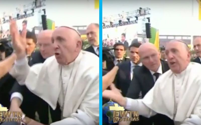 Regañado por el Papa: Francisco corrige severamente a joven que le hizo caer