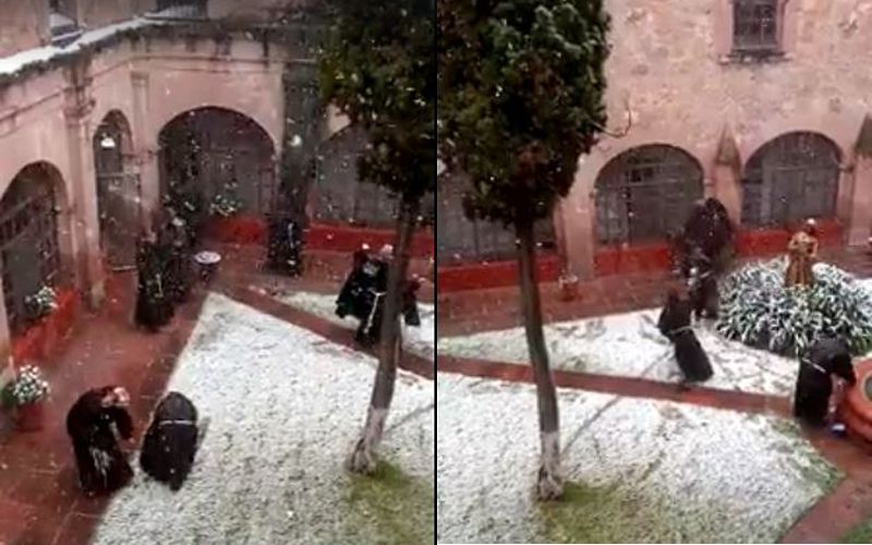 VIDEO VIRAL: Estos franciscanos jugando en la nieve te alegrarán el día