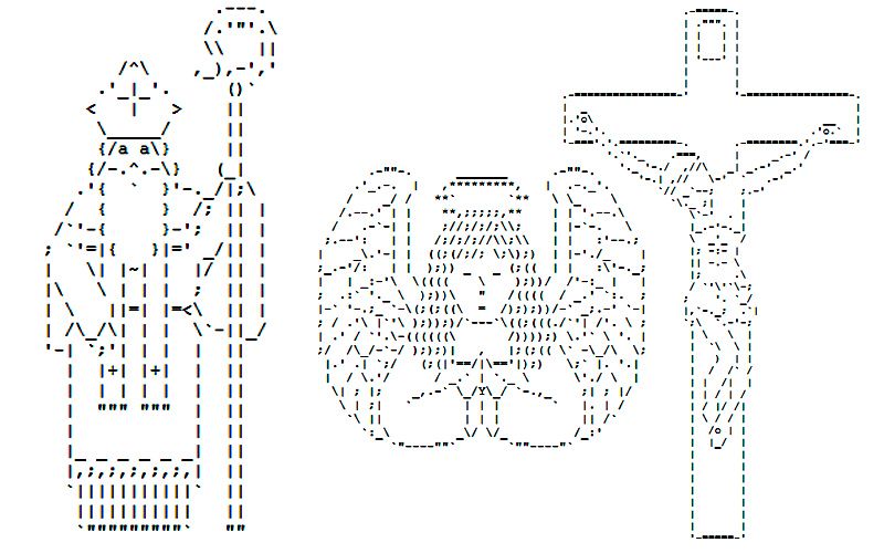Arte Cristiano hecho solo con código ASCII