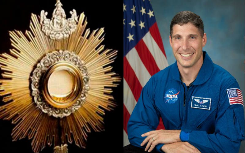 Cuando un astronauta converso al catolicismo llevó la Eucaristía al espacio