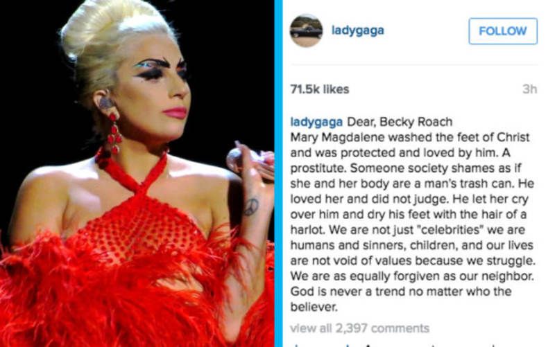 "Dios nunca es una moda": Lady Gaga responde a un artículo de Catholic-Link en Instagram