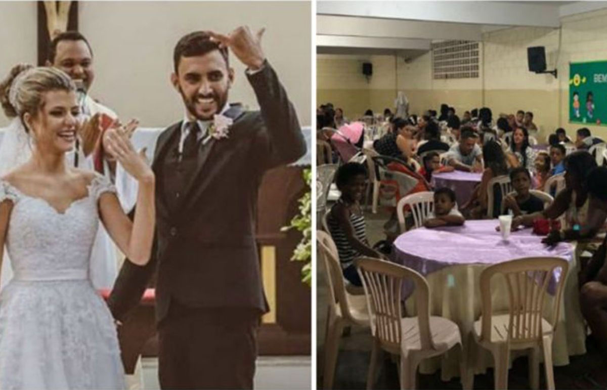 Una pareja cambia fiesta de matrimonio por cena con familias pobres
