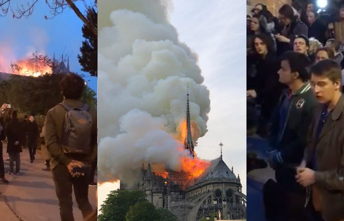 La conmovedora reacción de los católicos ante incendio de Notre Dame