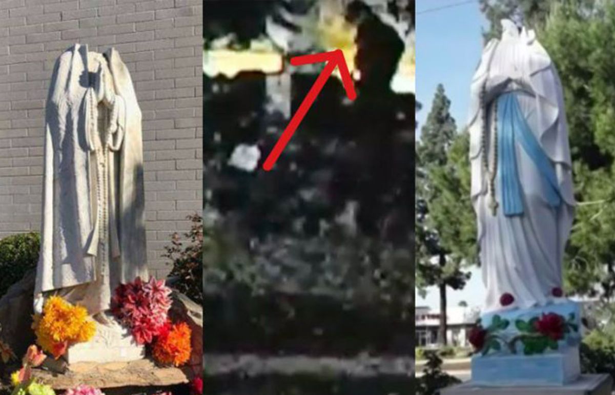 Decapitan imágenes de Lourdes y Fátima en las iglesias de California
