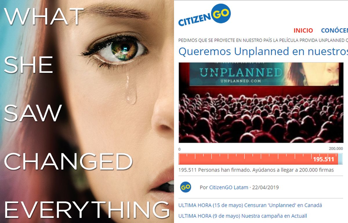 ¿Quiéres que la película Unplanned se proyecte en tu país? ¡Firma esto!