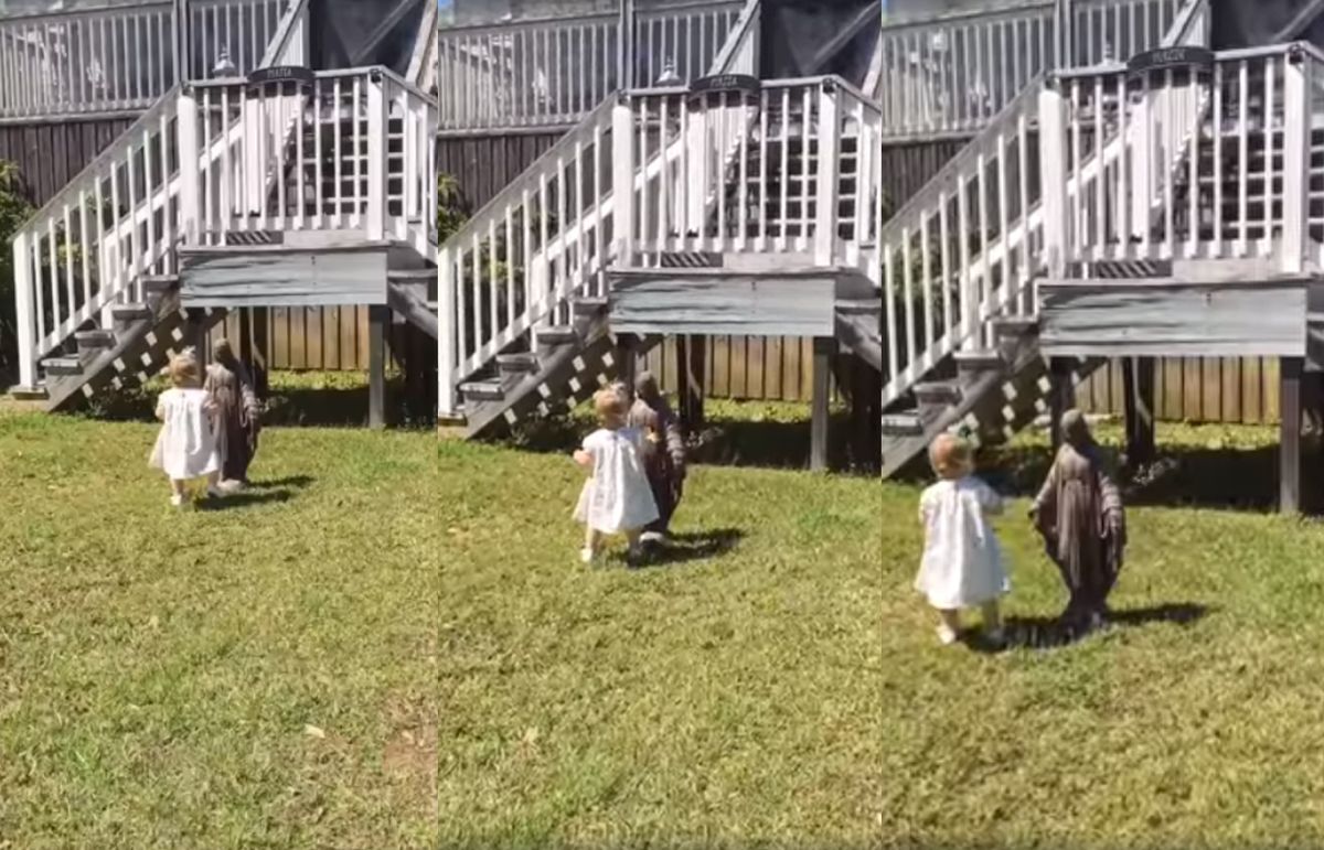 Video Viral: Niña pequeña “se encuentra con la Virgen” y esto fue lo que hizo
