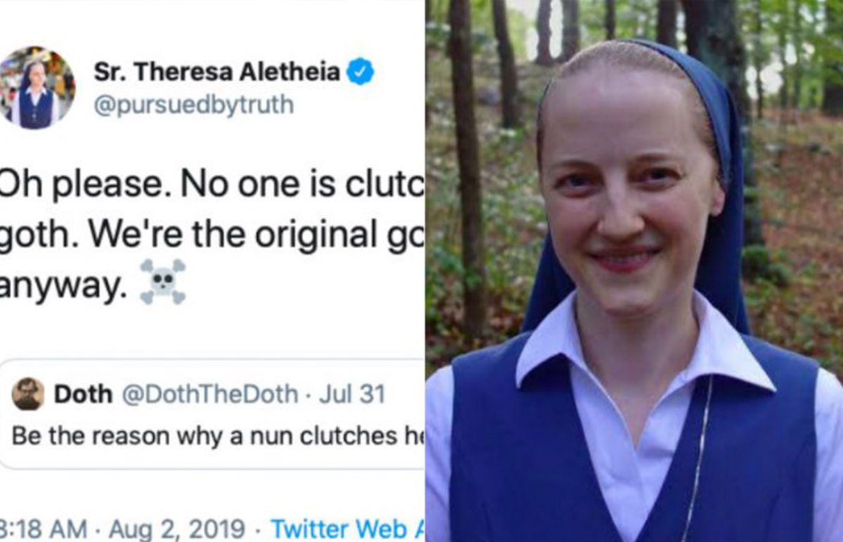 Religiosa explota Twitter por su respuesta a una cuenta gótica