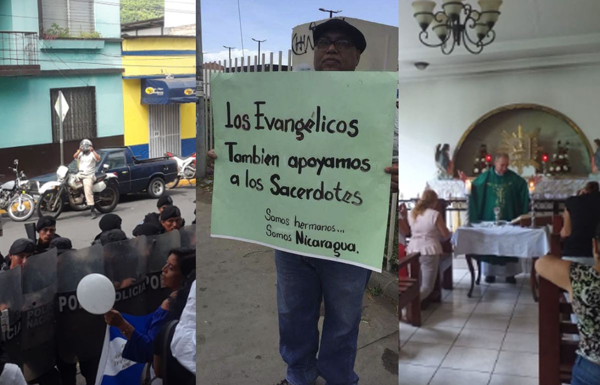 Evangélico protestó en contra de los ataques hacia la Iglesia Católica en Nicaragua