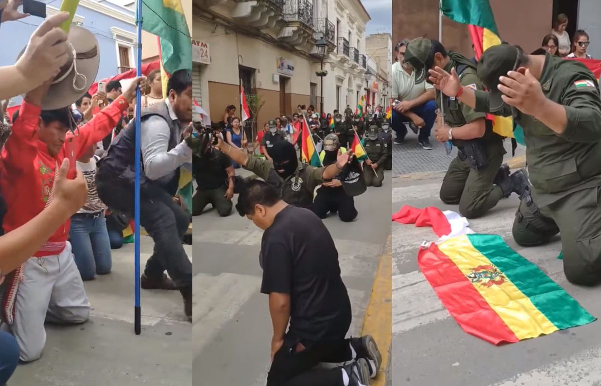Video Viral: Policías rezan agradeciendo el fin del gobierno de Evo Morales