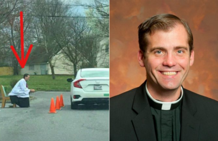 Sacerdote ofrece confesiones para conductores mientras las iglesias están cerradas por coronavirus
