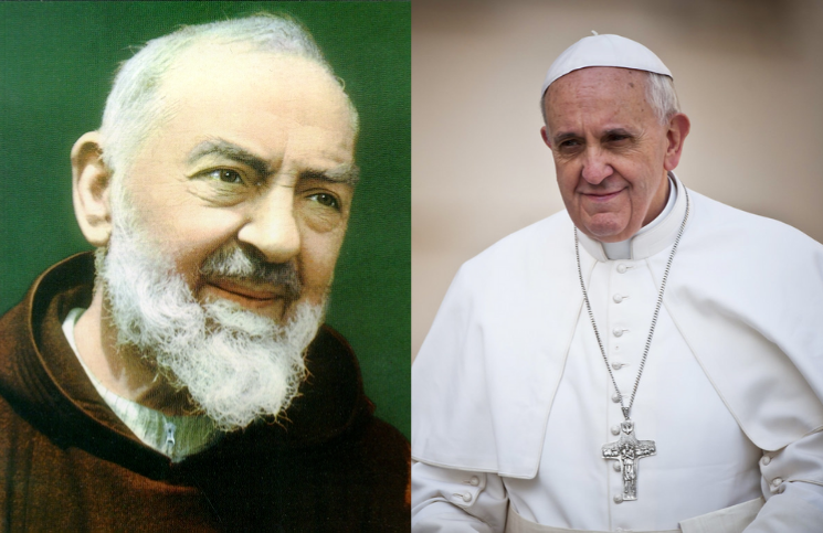 ¿Un encuentro entre el Papa Francisco y el Padre Pío? Mira esta impresionante obra de arte