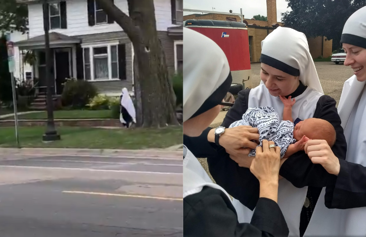 [Video] Mira la reacción de estos hombres al ver correr a una religiosa con hábito