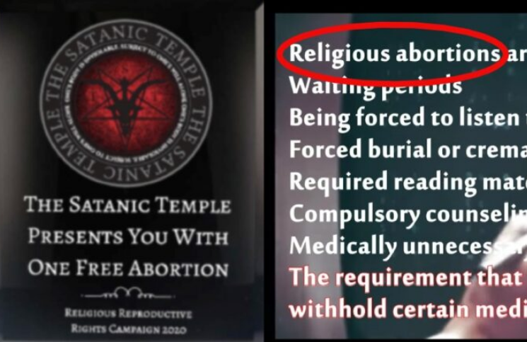 Templo satánico rifa aborto gratuito para recaudar fondos y dice que es un "derecho religioso"