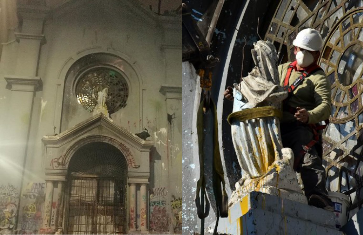 Restauran imagen de la Virgen de la Asunción profanada en la quema de las iglesias [Fotos]