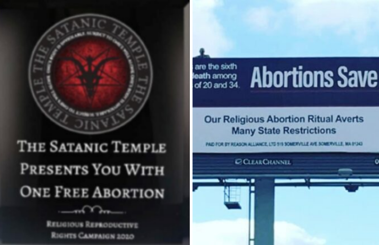 Templo satánico ofrece abortos como ritual religioso en carteles publicitarios