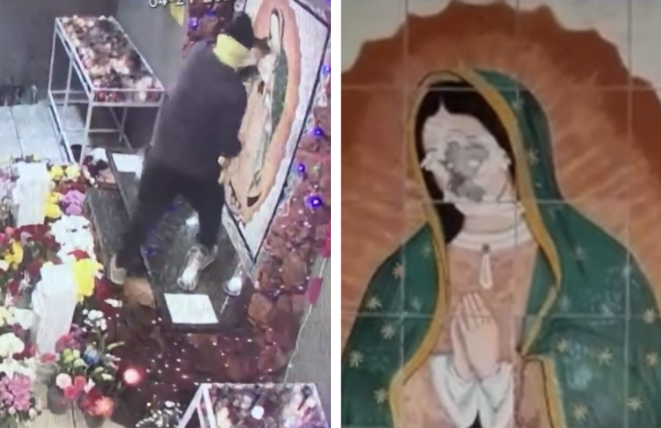 [Video] Destruyen con martillo el rostro de la imagen de la Virgen de Guadalupe