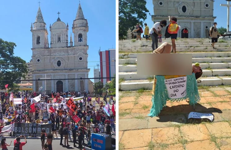 Arquidiócesis repudia acto de mujer que se desnudó frente a una iglesia católica como protesta