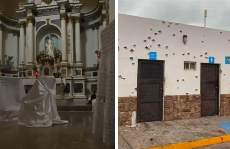 [Video viral] Mujeres se refugian y rezan en una iglesia en medio de una balacera