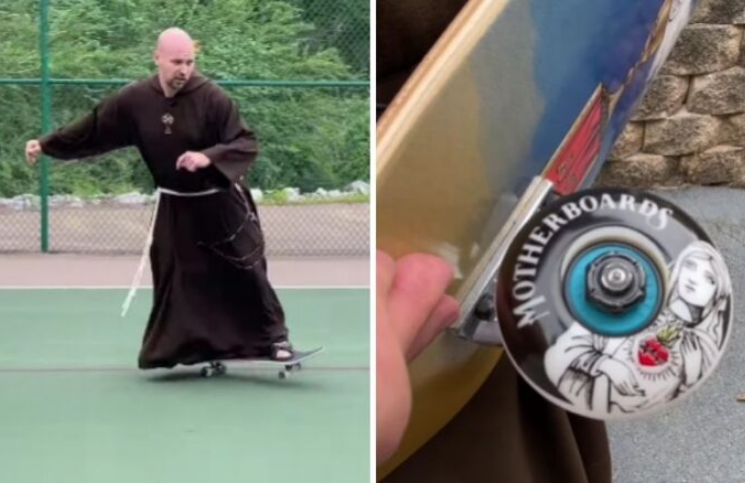 [Video] Inspirado en los Juegos Olímpicos, un sacerdote vuelve al skate después de 25 años