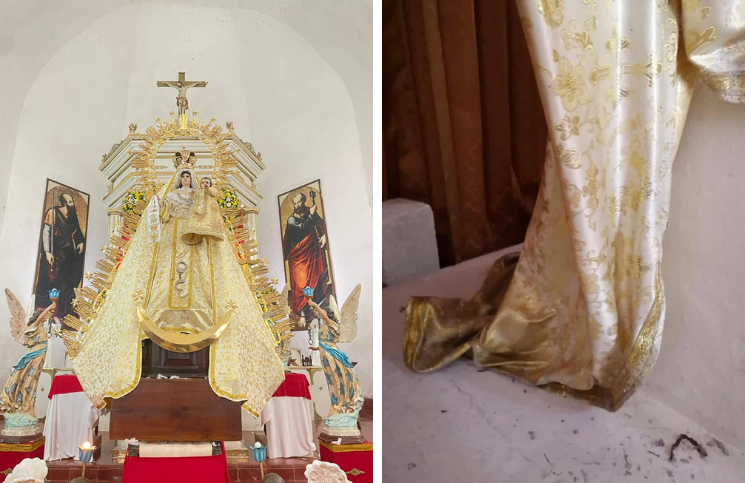 [Video] Fieles afirman que imagen de la Virgen bajó se su altar y fue al mar