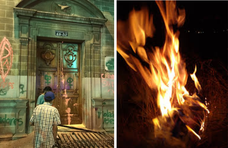 Feministas incendian iglesia mientras los fieles se encontraban en Misa
