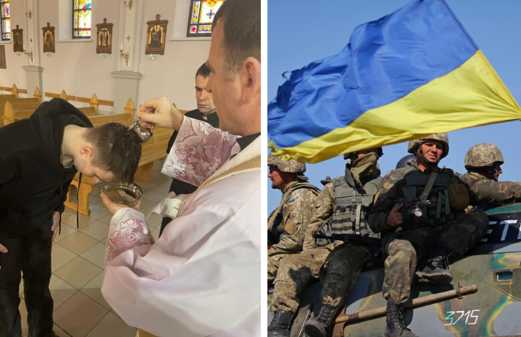 Guerra en Ucrania: Joven decide bautizarse luego de ser convocado al combate