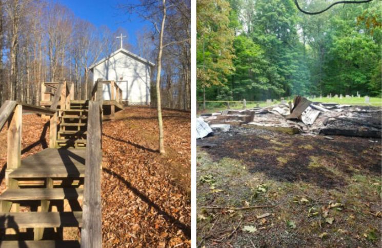 "Quemada hasta los cimientos": Iglesia queda destruida en presunto ataque incendiario