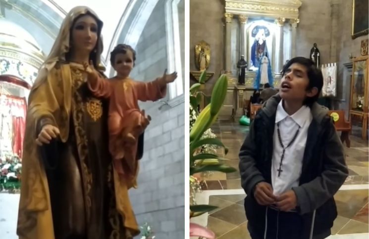 [Video] El niño ciego conmueve a católicos con su hermoso canto a la Virgen María