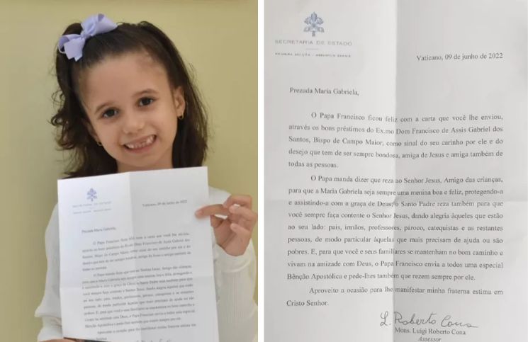 La carta que el Papa Francisco le envió a una niña de 7 años