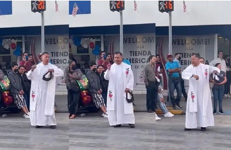 [Video viral] Sacerdote sacude las redes con un baile en una peregrinación