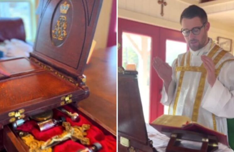 [Video] Sacerdote muestra su increíble altar portátil y sacude las redes