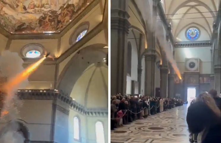 ¿Fuegos artificiales dentro de una iglesia? La increíble celebración de una comunidad católica