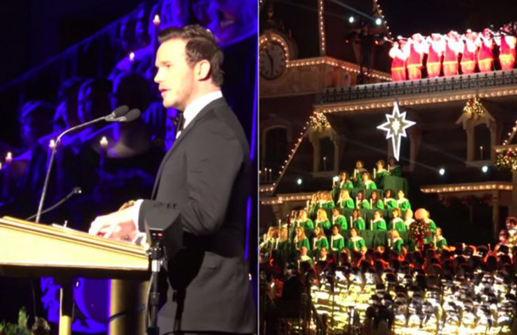 El actor Chris Pratt sorprende con discurso navideño cristiano en Disneyland