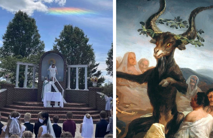 ¿Señal celestial? Arcoíris se forma al coronar a la Virgen y sacerdote logra liberar mujer poseída